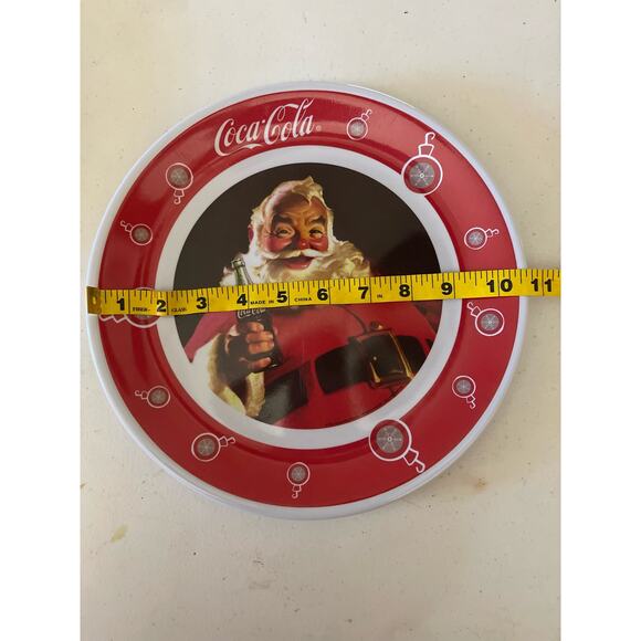 Gibson Melamine Christmas Santa Coca-Cola Dinnerware 4 Plates & Bowls - Picture 8 of 15